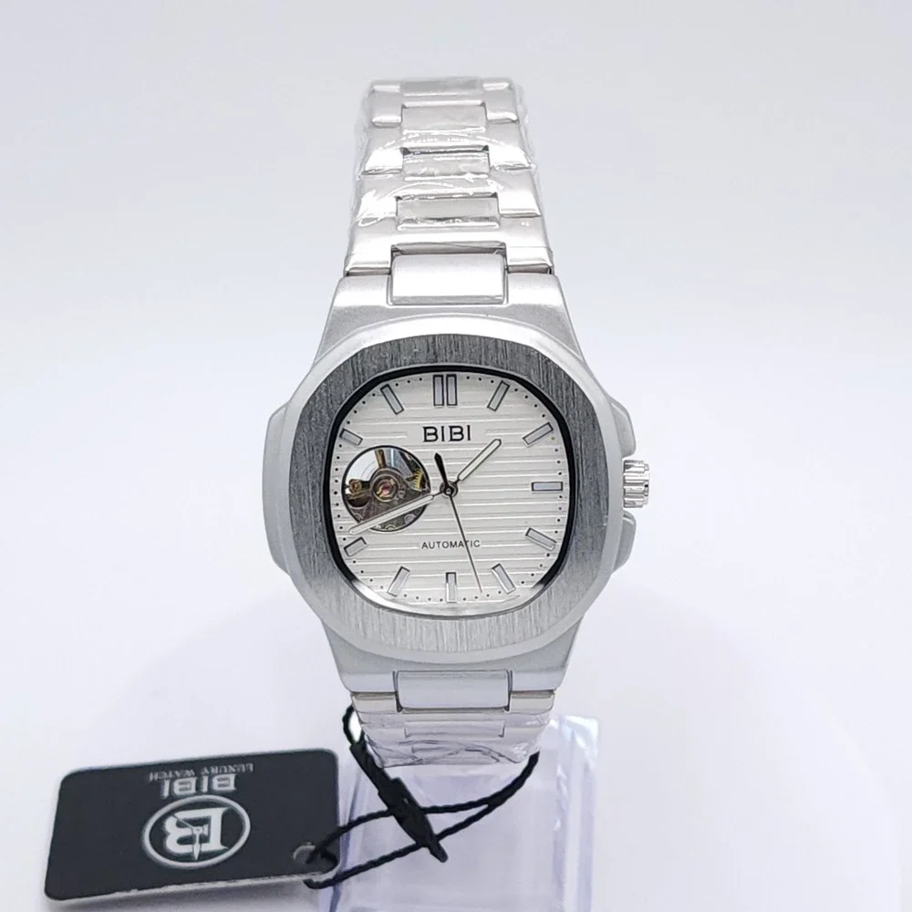 BIBI‎ Automatic Octagon Watch Silver 42mm